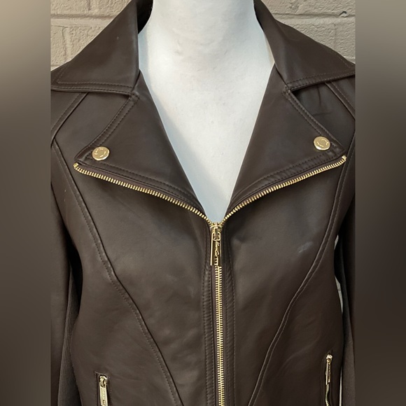 Kenneth Cole Brown Faux Leather Jacket M - Picture 6 of 12